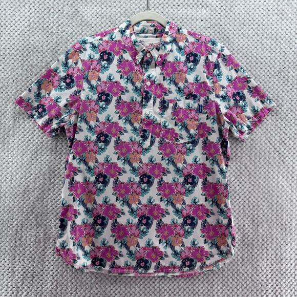 Chubbies Shirt Mens M Pink Floral Hawaiian The Wedding Crasher Polo Short Sleeve - Picture 1 of 11